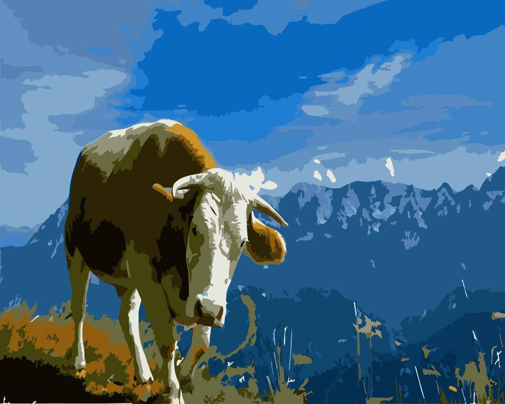 

Dairy Cow in Mountain Peak – Paint By Numbers - 40*50CM, 501 Original