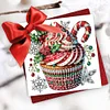 6PCS Diamond Painting Christmas Cake Greeting Cards Congratulations Cards