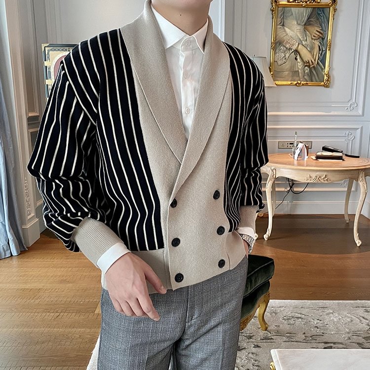 [Lowest Price]Gentleman Autumn And Winter Double Button Knitted Cardigan