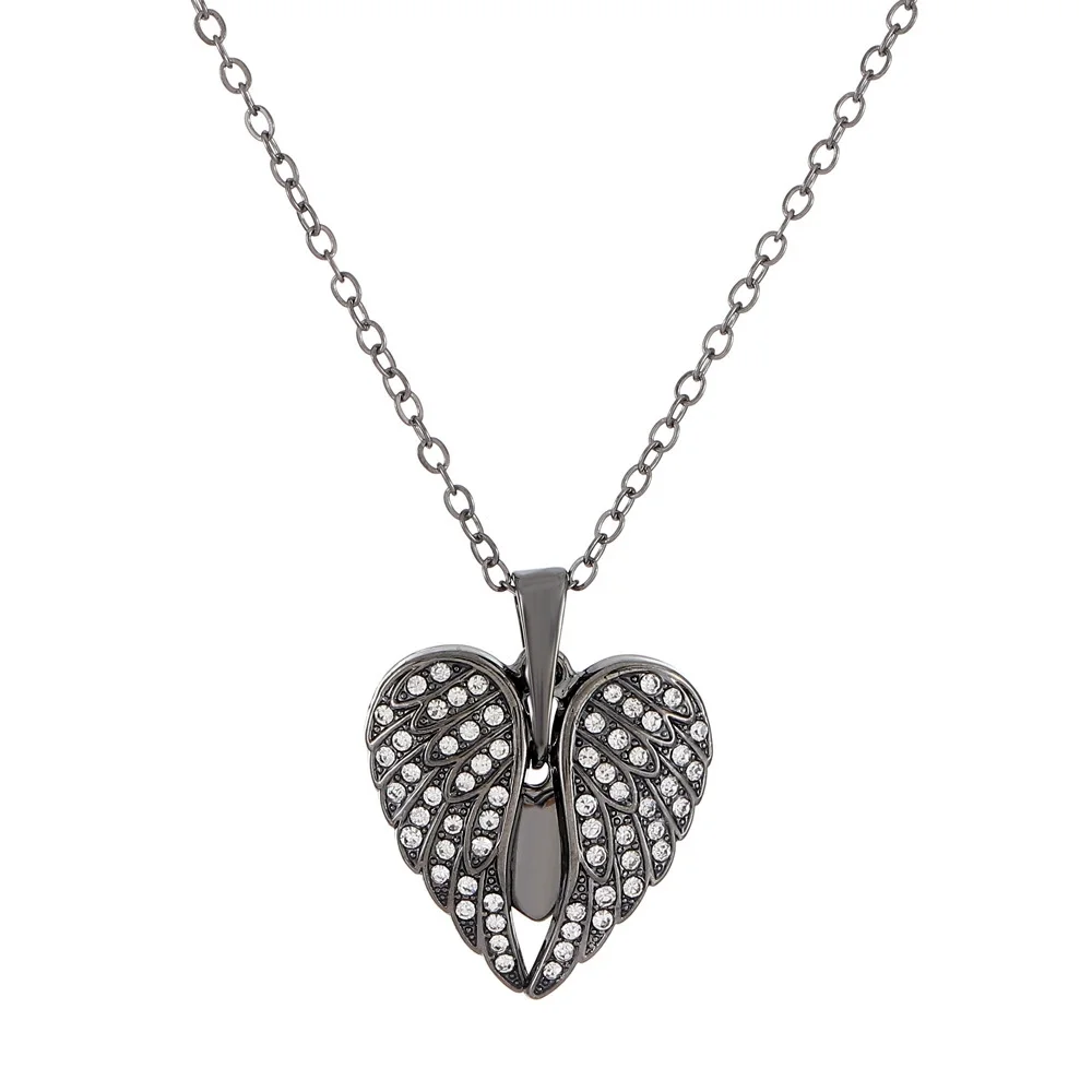 Love Zirconia Wings Gold Plated Necklace