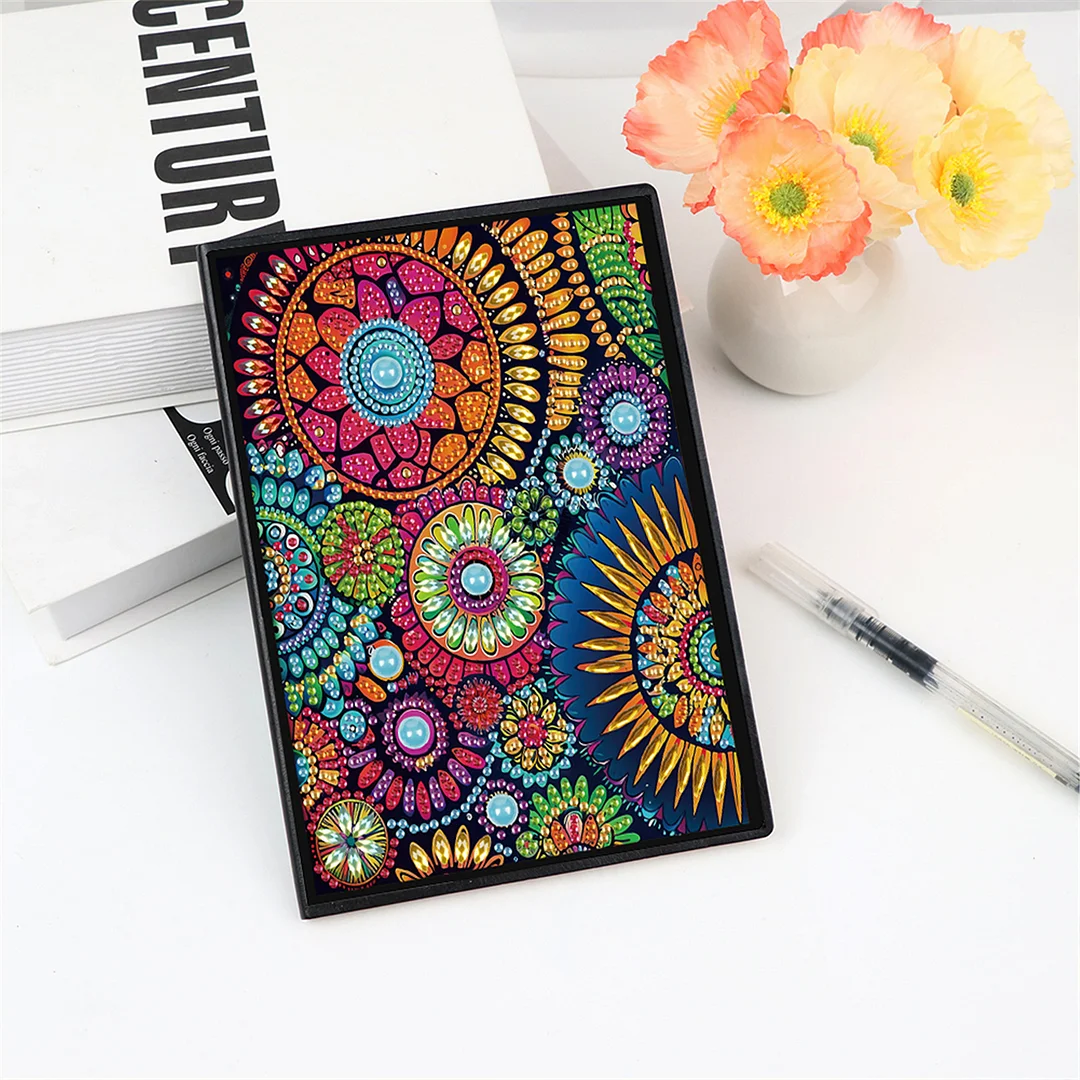 2pcs Patterns Partial DIY 50 Pages A5 Diamond Painting Notebook for Study Home