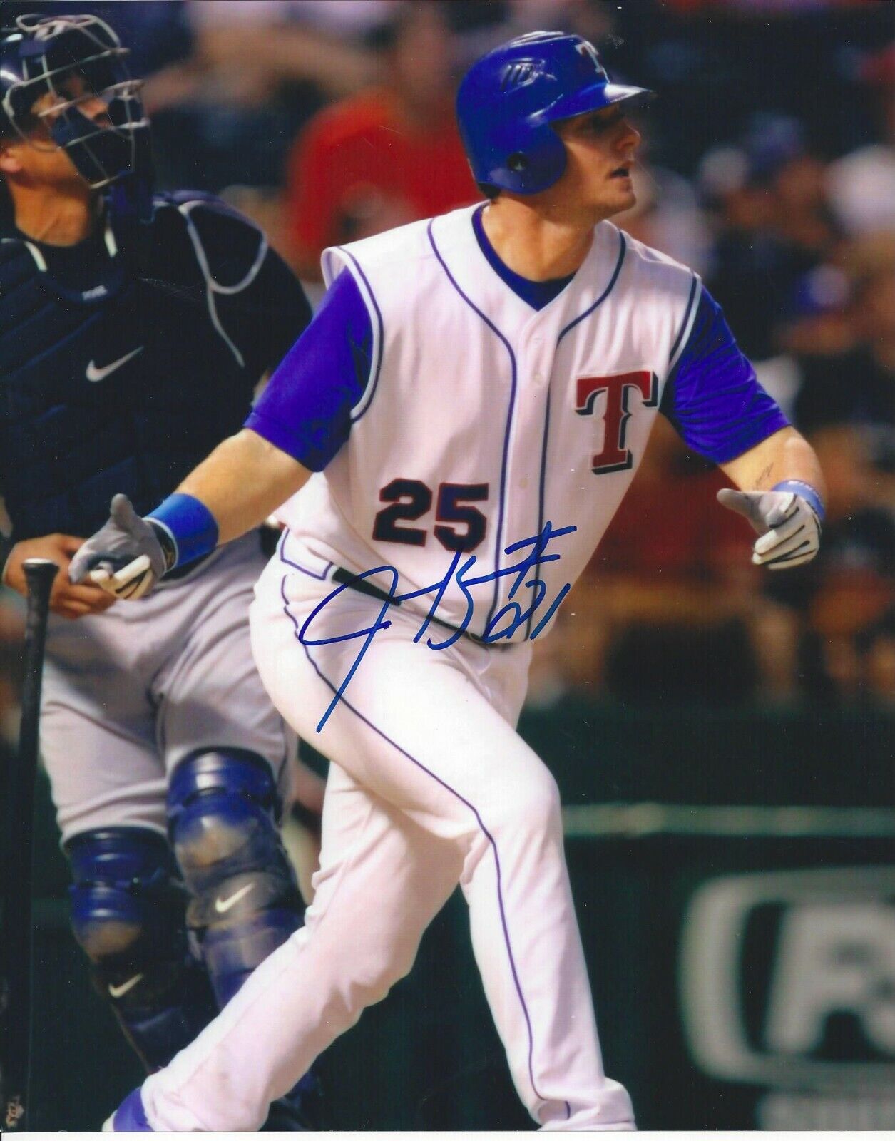 Jarrod Saltalamacchia autographed 8x10 Texas Rangers#S564