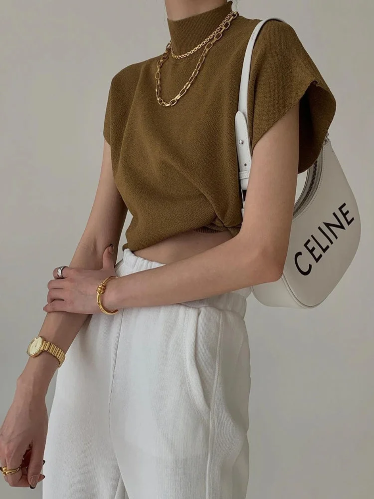 Brownm Neck Sweater