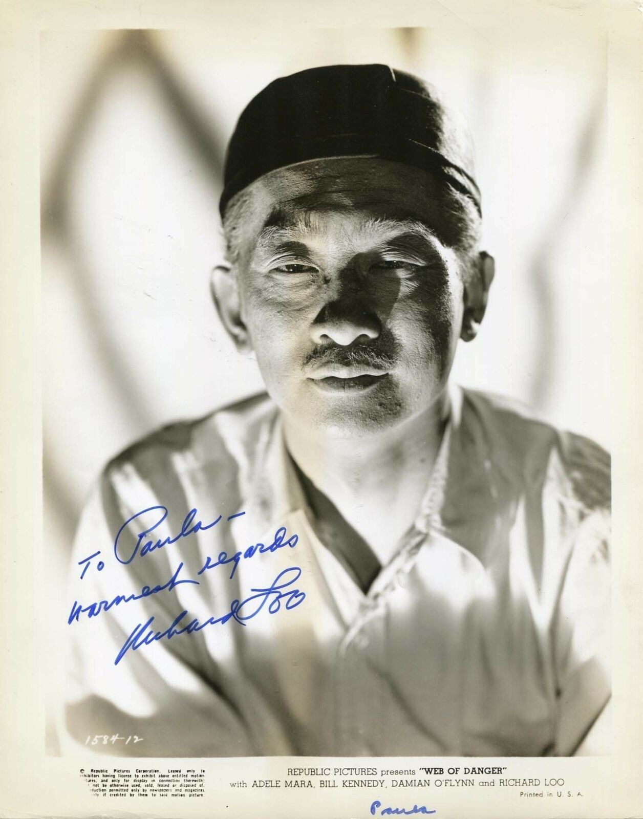 ACTOR Richard Loo autograph, signed publicity Photo Poster painting