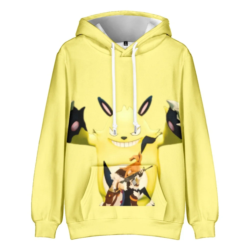 Game Palworld Yellow Blue Cartoon Hoodie Outfits Cosplay Costume Halloween Carnival Suit