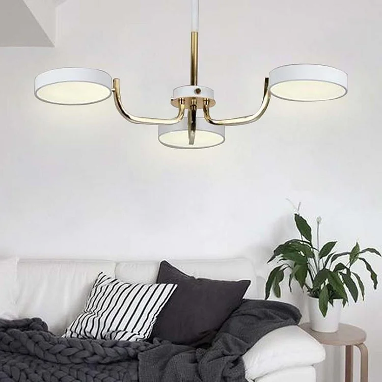 3 Lights Circular LED Modern Chandeliers Kitchen Pendant Lighting - Appledas