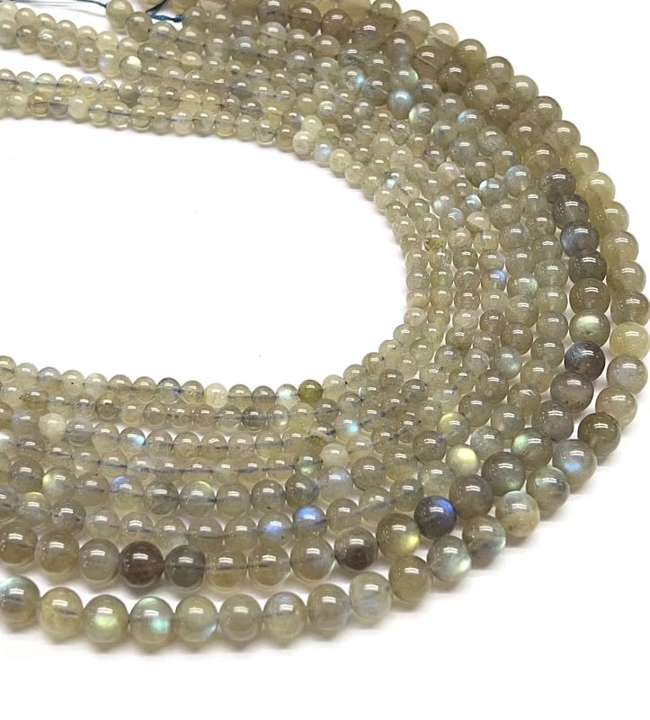 1 Piece Diameter 4mm Diameter 5mm Diameter 6 Mm 1-1.5mm Natural Stone Labradorite Geometric Polished Beads