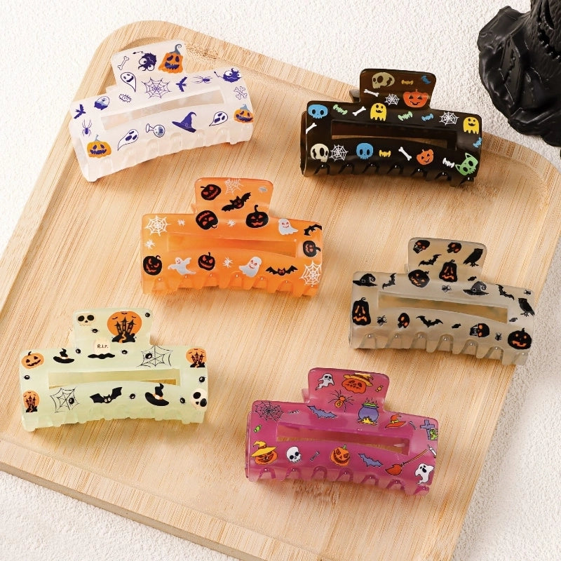 Women's Minimalist Classic Style Color Block PVC Hair Claws