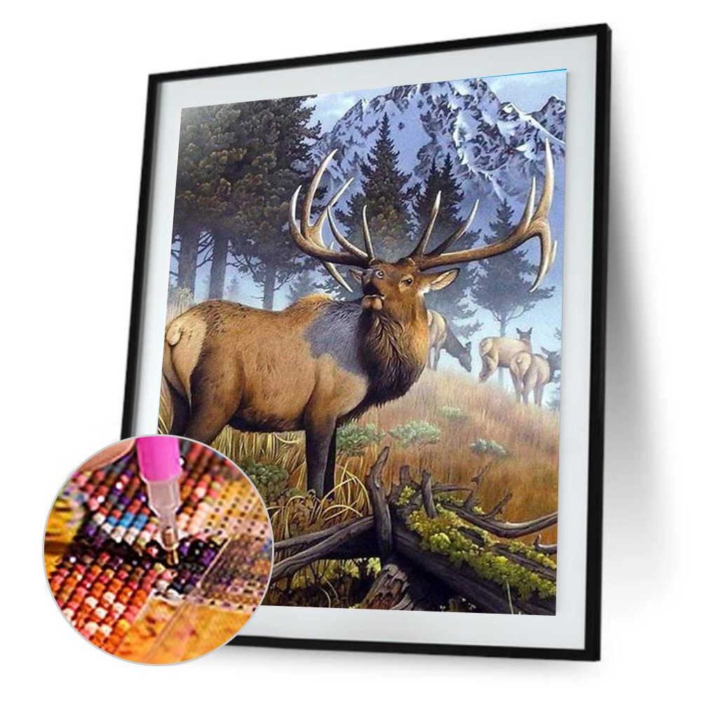 Elk- Full Round Diamond Painting