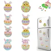 8Pcs pâques lapin-bricolage autocollant aimant