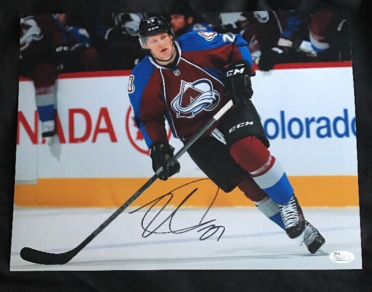 NATHAN MACKINNION AUTOGRAPHED 11X14 COLORADO AVALANCHE Photo Poster painting JSA/COA NHL AUTO