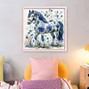 Blue Porcelain Horse - 11CT Stamped Cross Stitch 40*40cm tapestrymarket