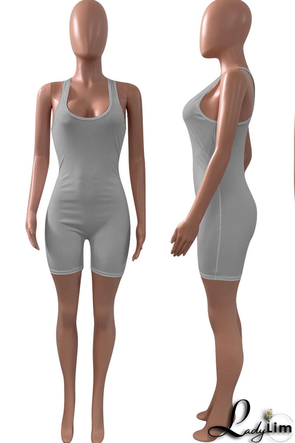 Black Casual Sportswear Solid Split Joint U Neck Regular Jumpsuits