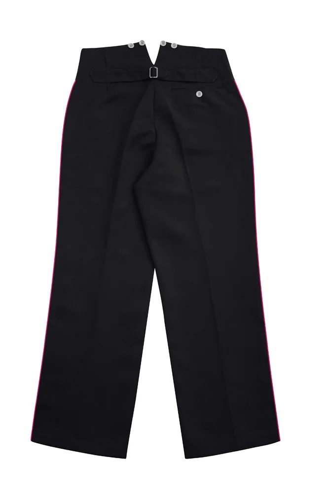   German Fire Police Black Gabardine Service Trousers With Pipe German-Uniform