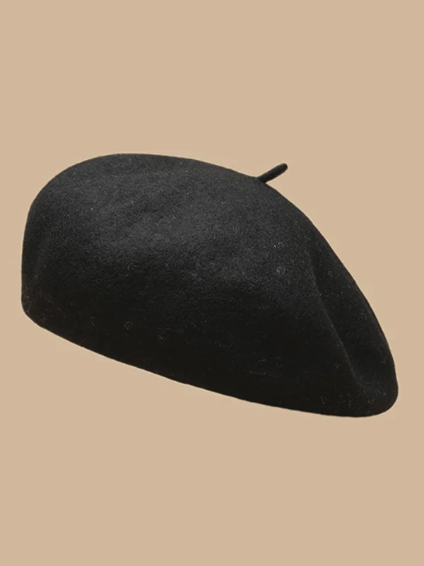 Simple Keep Warm Solid Color Beret Hats&Caps