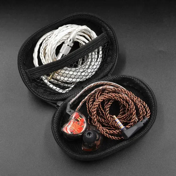 New Headphone Earphones Case Oval Bag Headphones PU Black Portable Hold Storage Box Earphone Accessories