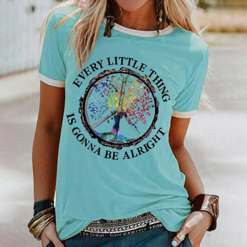 Every little thing is gonna be alright stitching graphic tees