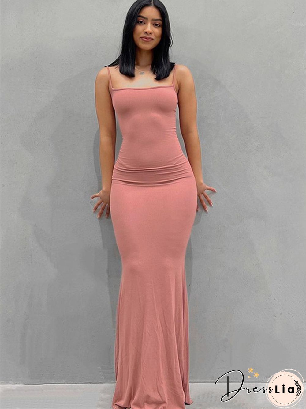 Kardashian Skims Casual Sleeveless High Waist Slim Fitting Sling Dress