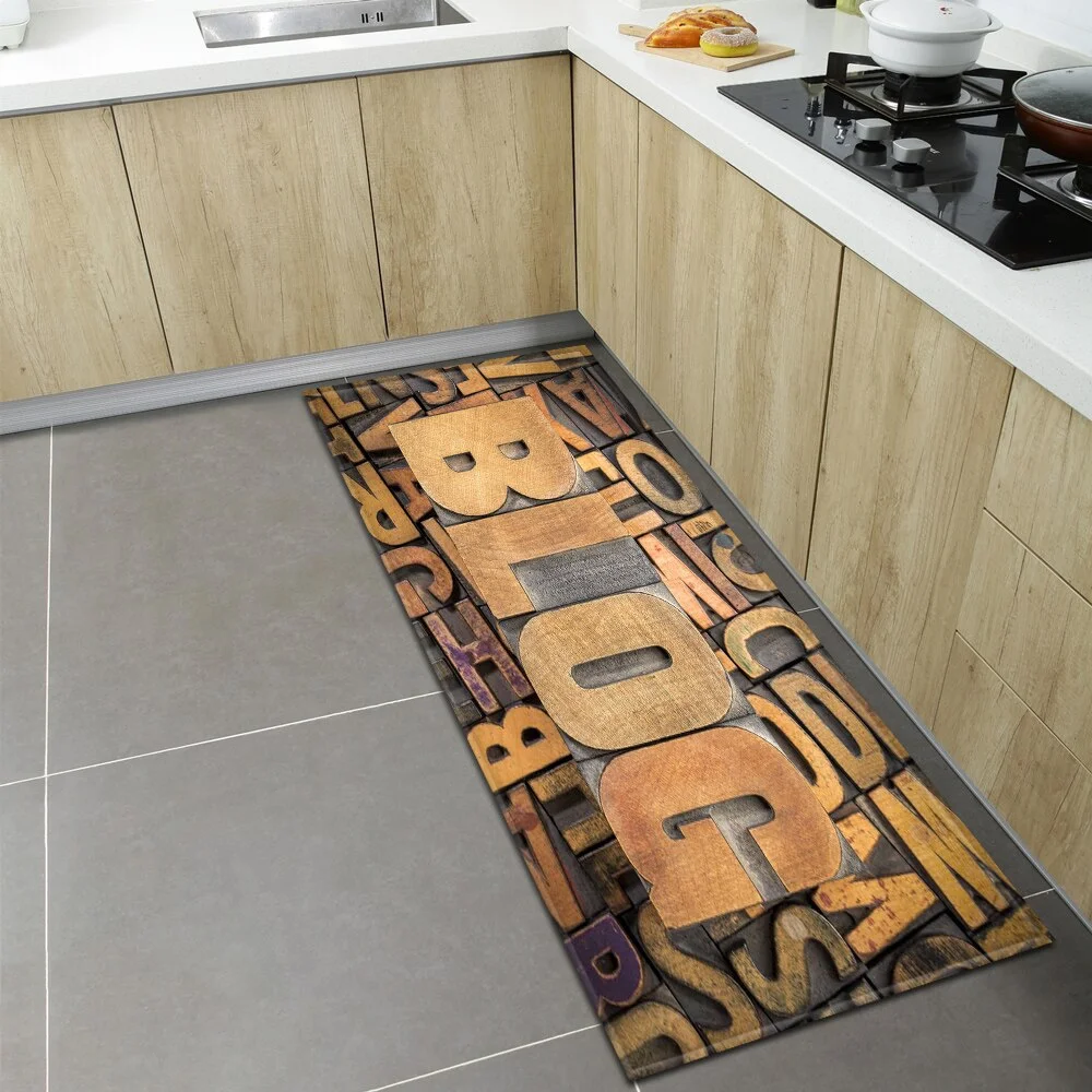 Modern Kitchen Mat Home Entrance Doormat Bedroom Living Room Floor Decoration Carpet Hallway Balcony Bathroom Anti-Slip Long Rug