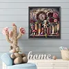 Biblioth&egrave;que poup&eacute;e fleur - perceuse ronde peinture diamant - 40*40cm