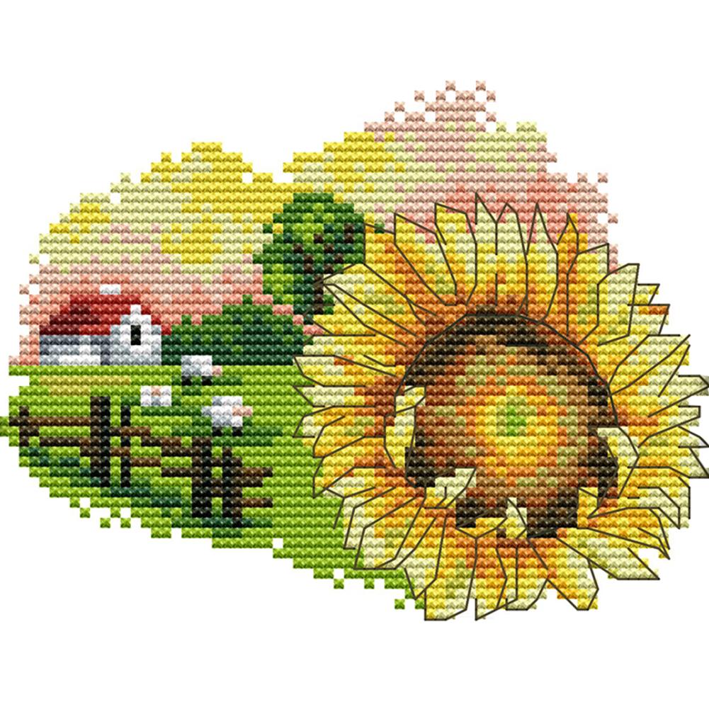 

September Flowers - 14CT Stamped Cross Stitch - 18*15cm, 501 Original