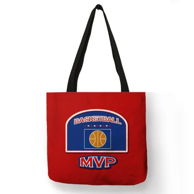 Linen Eco-friendly Tote Bag - Basketball