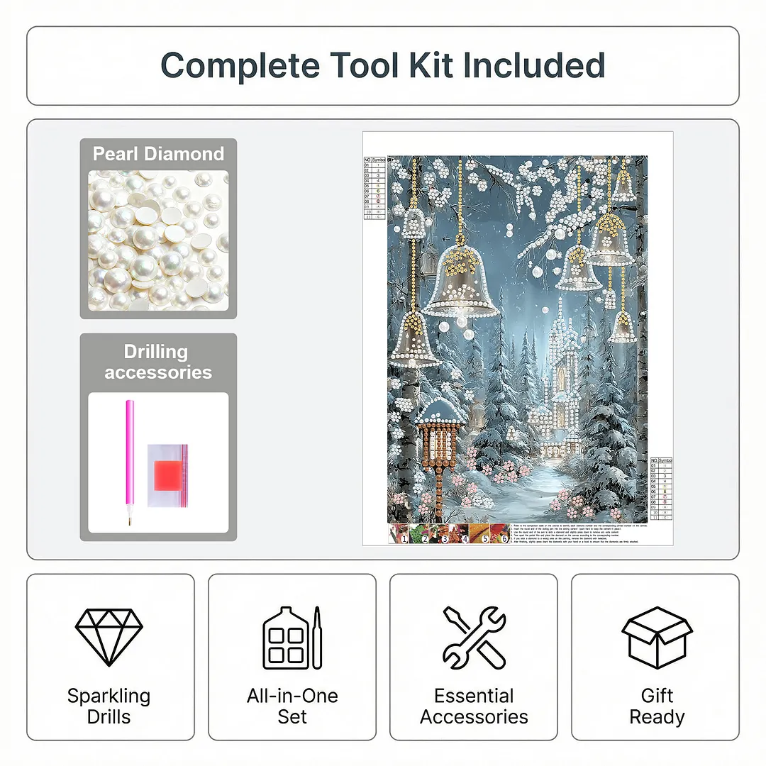 Pearl Painting Kit for Adults Snow Castle 11.81x15.75in