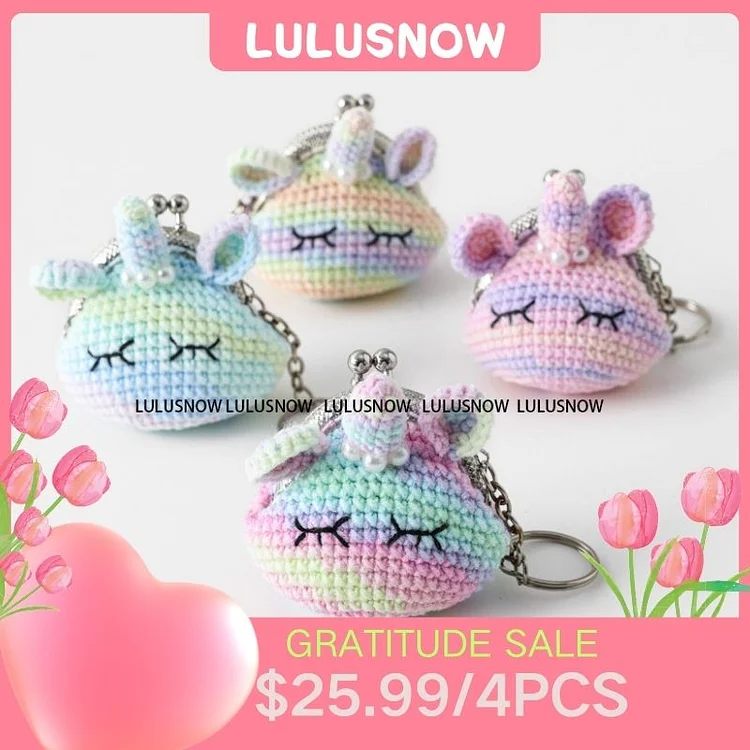 Lulusnow Handmade  Faceless Man Crochet Coin Purse Keychain Bag Pendant Gift for Her/Friend/Kids/Christmas/Easter