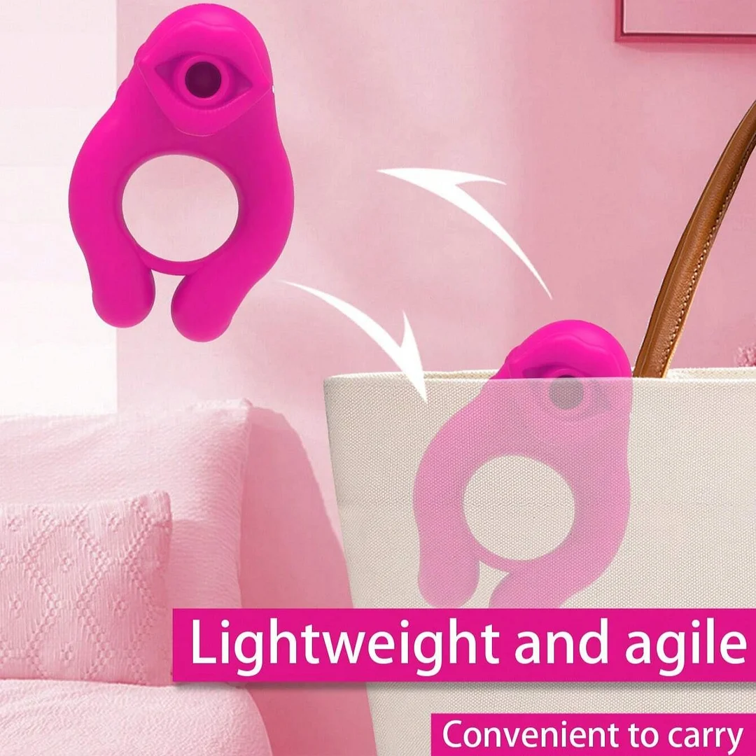 Vibrating Cock Ring and Mouth Sucking Clitoral Stimulator for Intimate Play