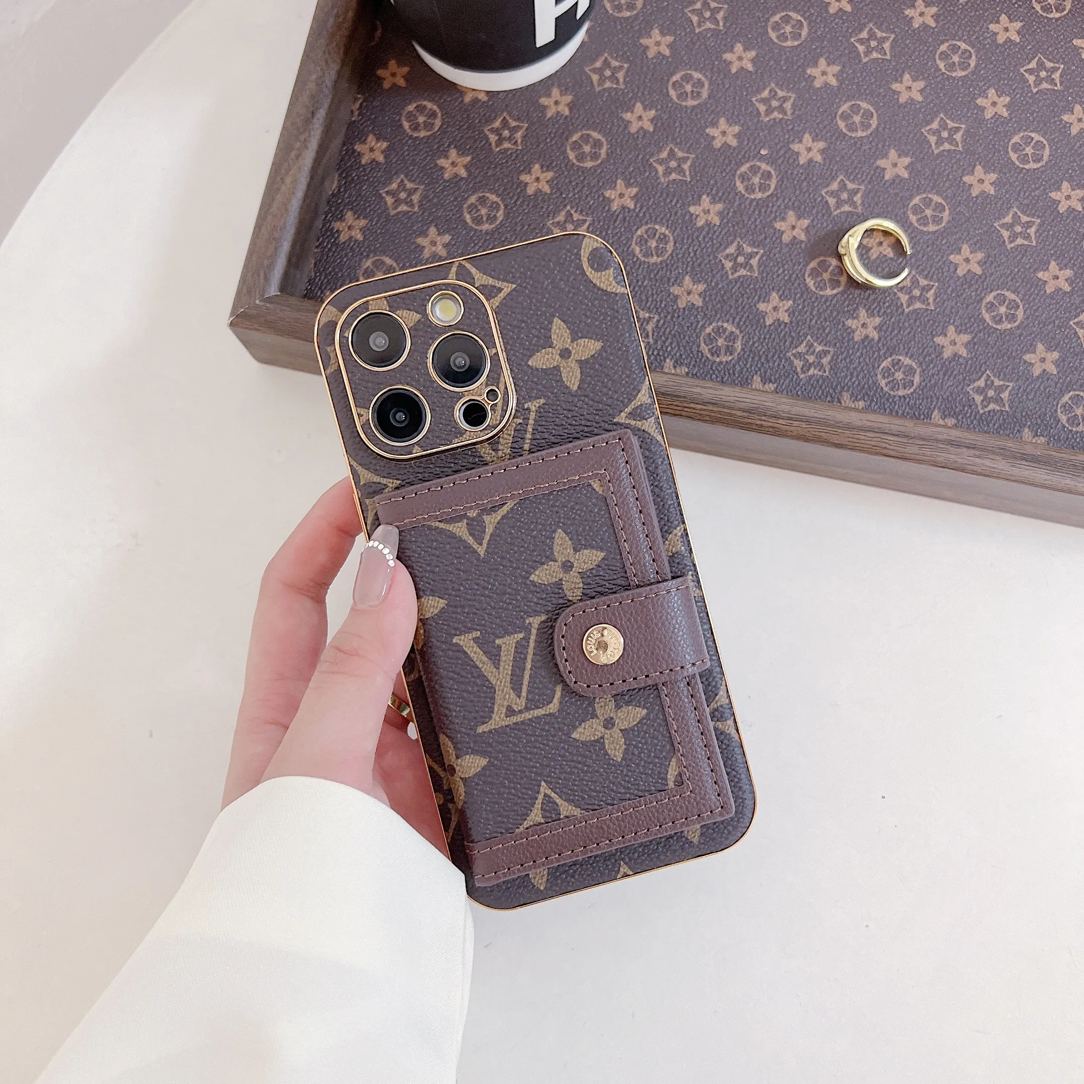 Classic LV Monogram Canvas Gucci Ophidia GG Card Holder Apple iPhone Case