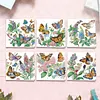6Pcs Diamond Painting Butterfly Flower Bush Greeting Card Set with Envelopes for Birthdays Thanksgiving & Special Occasion