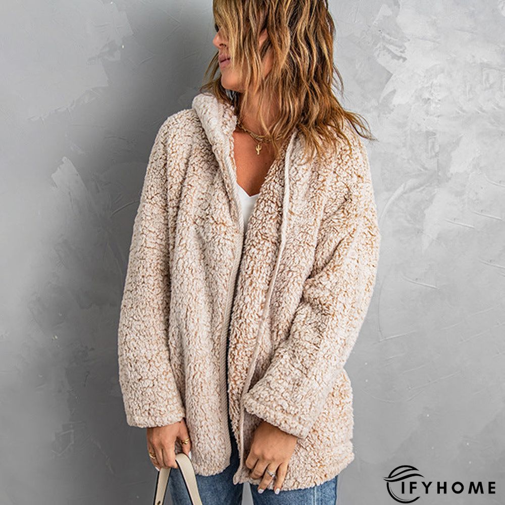 Fleece Thickened Hooded Jacket Women's Mid-length Loose Casual Jacket | IFYHOME