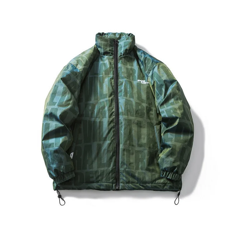 Man Fall Winter Outfis Winter Letter Stand-up Collar down Jacket Men's and Women's Hip Hop Loose Warm Jacket
