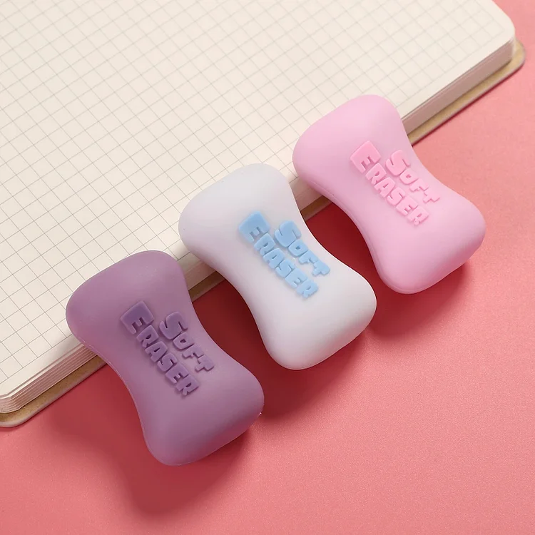 Journalsay 3 Pcs/set Kawaii Scented Soap Shaped Fruity Soft Eraser Set