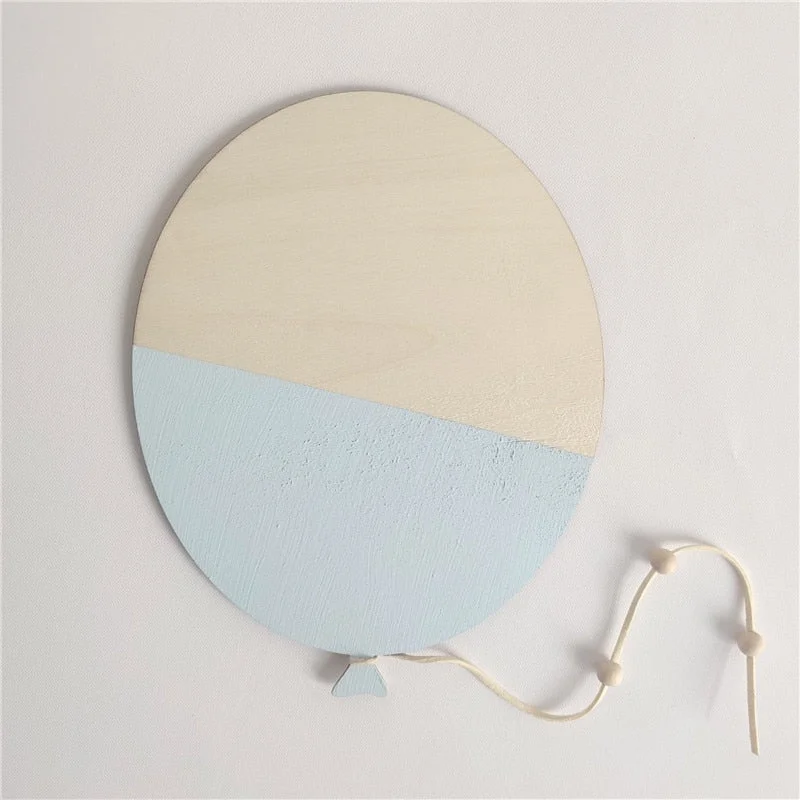 INS Nordic Wooden Balloon Wall Stickers For Kids Room Decorations Ornaments Baby Bedroom Wall Murals Nursery Decor Photo Props