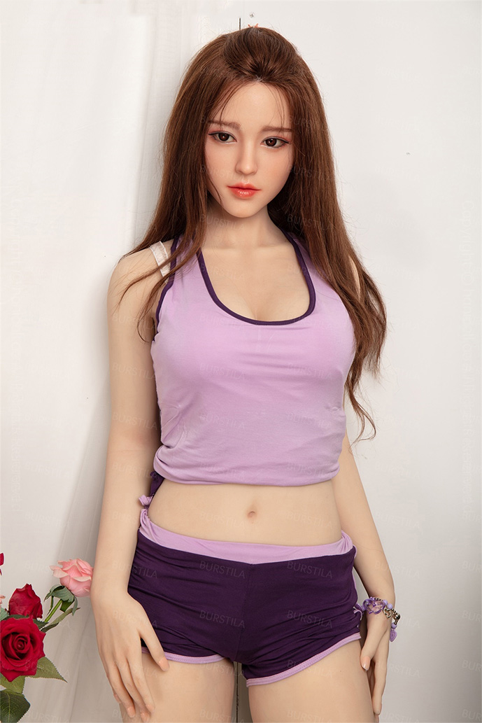 Youqdoll 165cm Realistische große Brüste TPE Sex Puppe - Allure in lila Shorts Q11