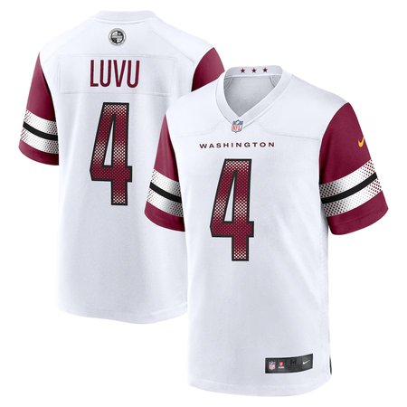 Men's  #4 Frankie Luvu White Washington Commanders Game Jersey