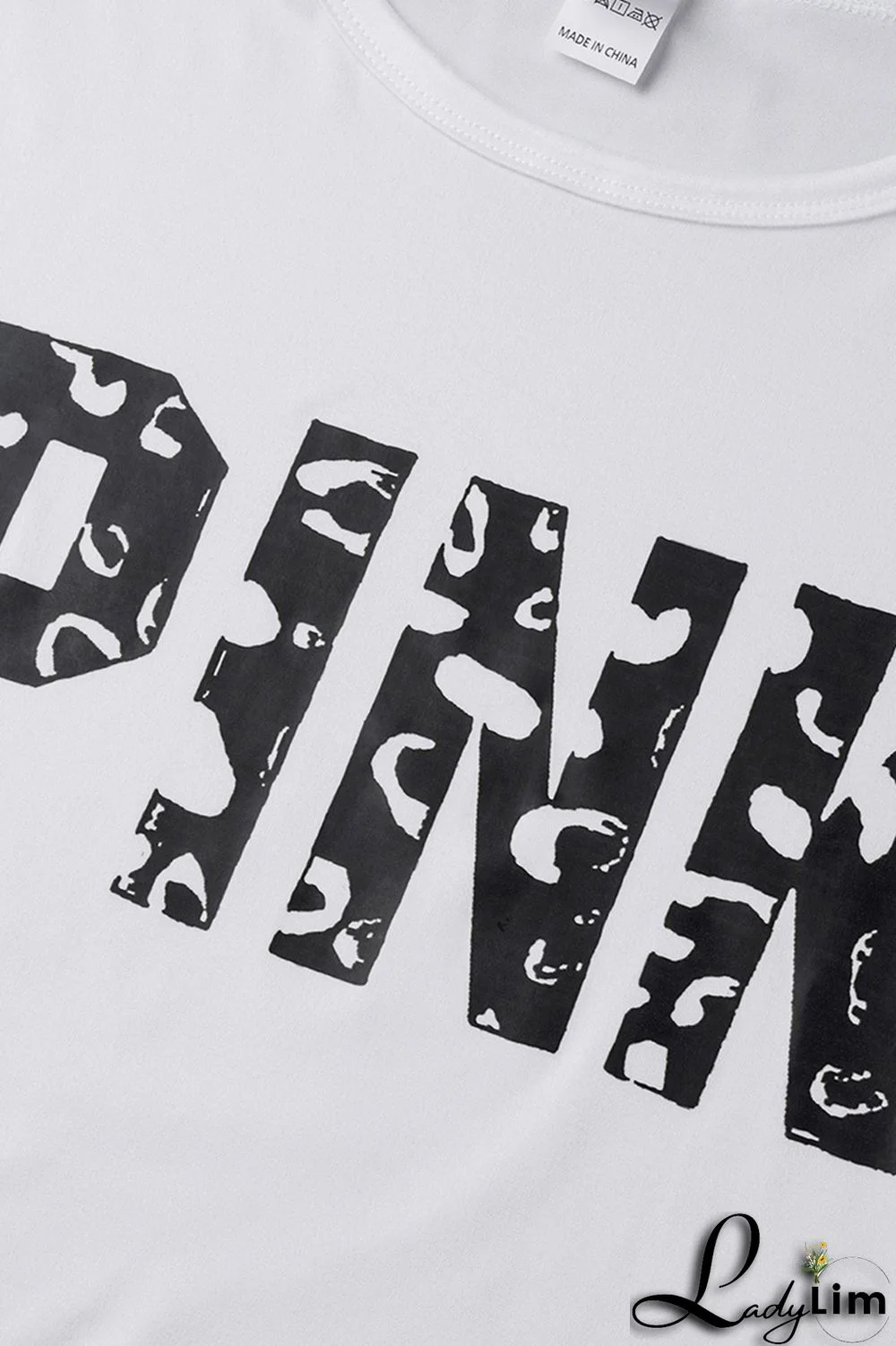 Rose Red Fashion Casual Letter Print Patchwork O Neck Short Sleeve Plus Size Two Pieces