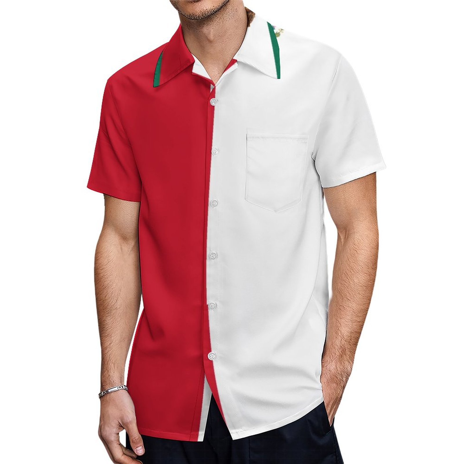 Bandera De Mexico Flag Of Mexico Mexican Flag Hawaiian Shirt Mens Button Down Tropical Hawaii Beach Shirts