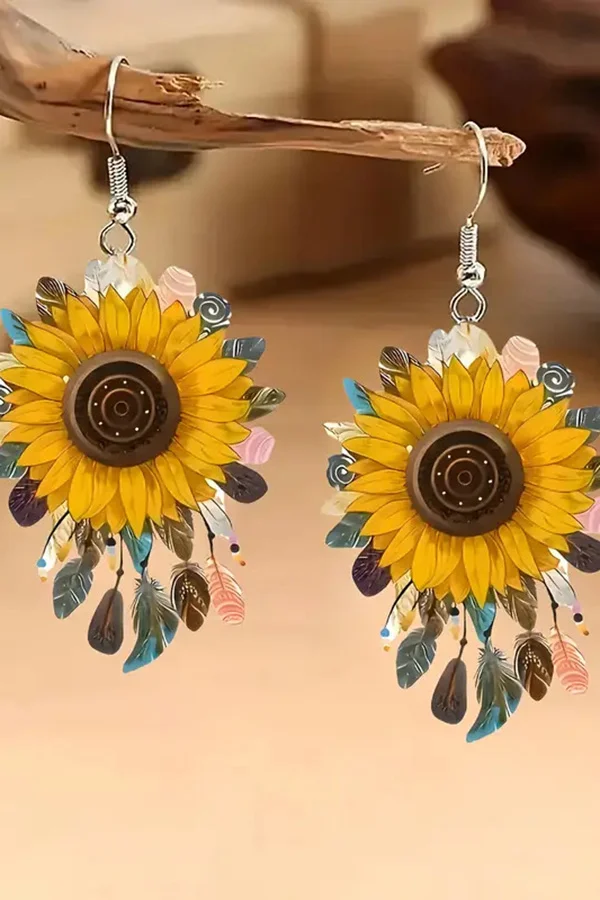 Boho Sunflower Earrings