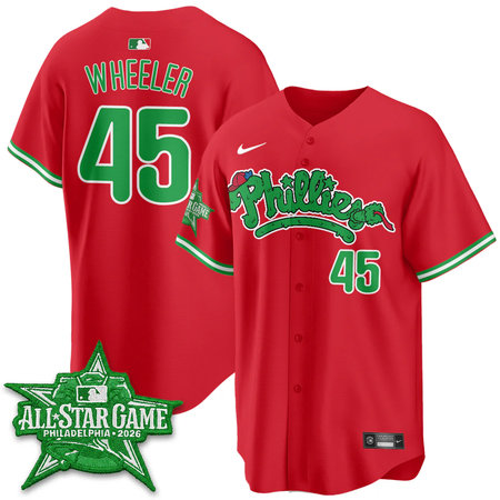 Youth Philadelphia Phillies #45 Zack Wheeler Red 2026 MLB All-Star Jersey 4K60