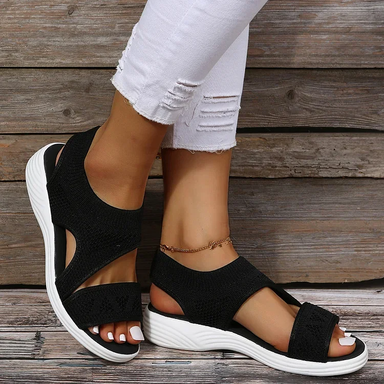 Stretch Orthotic Slide Sandals Fashion Knitted Sports Corrective Shoes  Stunahome.com