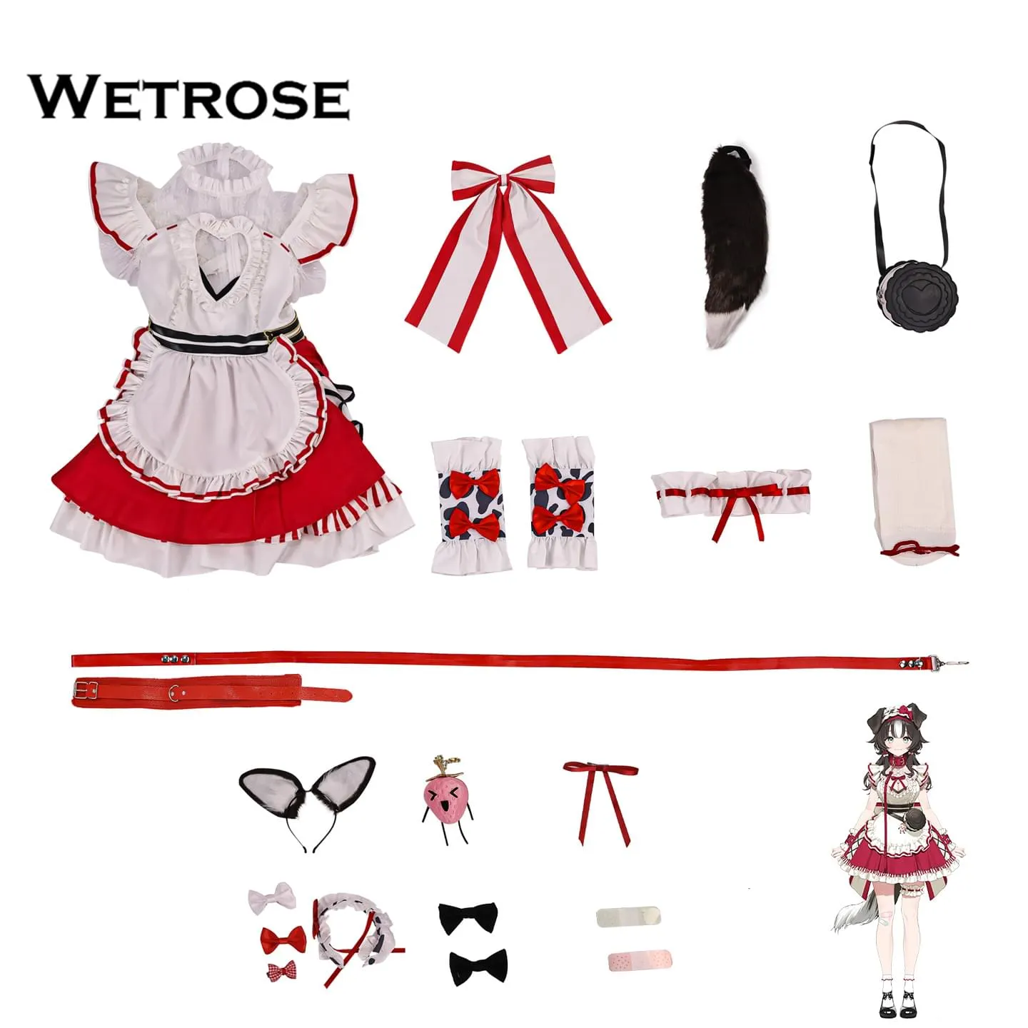 [Wetrose] Pre-Order Vtuber Bibi Biscuit Maid Outfit Cosplay Costume