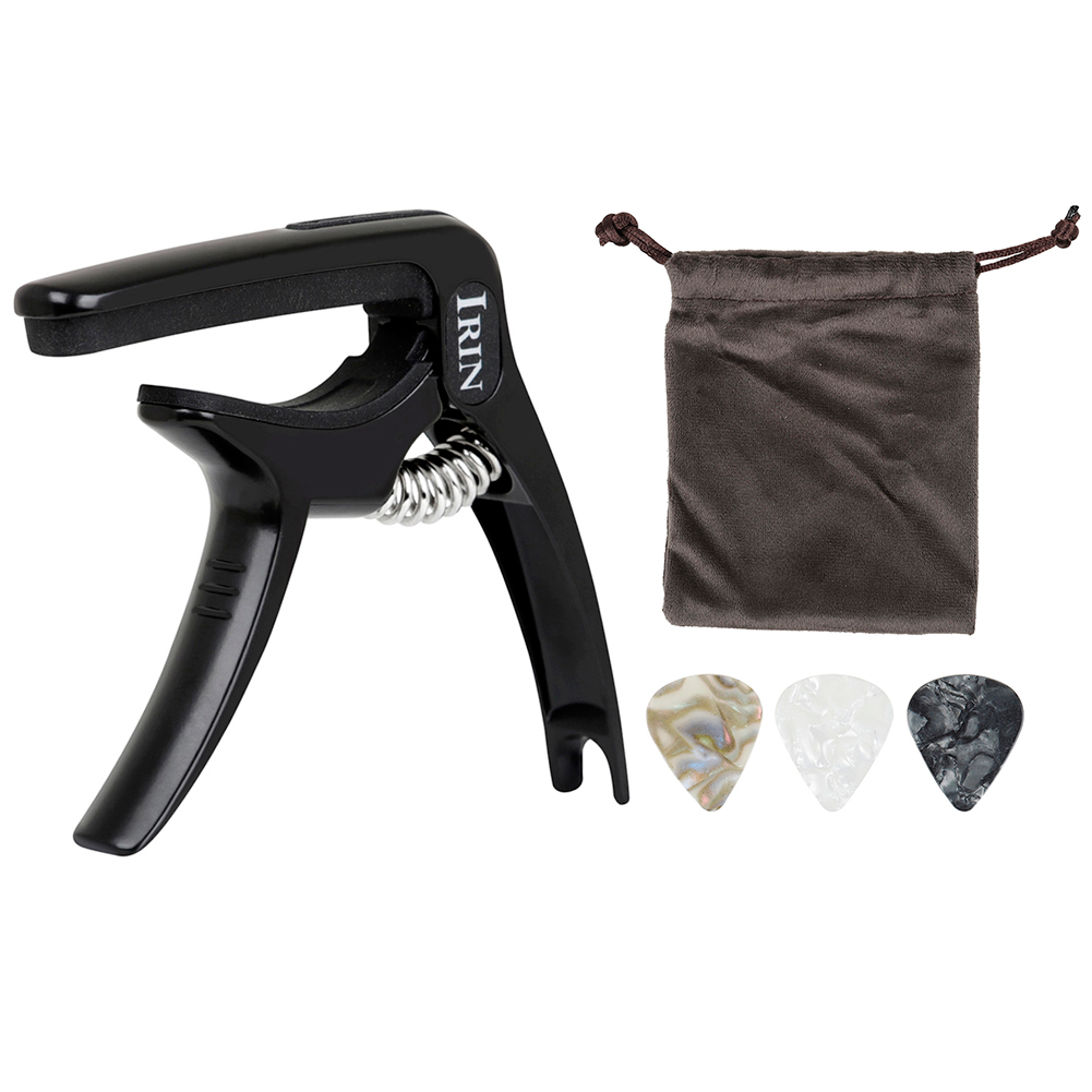 

IRIN Guitar Capo with 3 Pick Quick Change Clamp Key Clip for Tone Adjusting, 501 Original