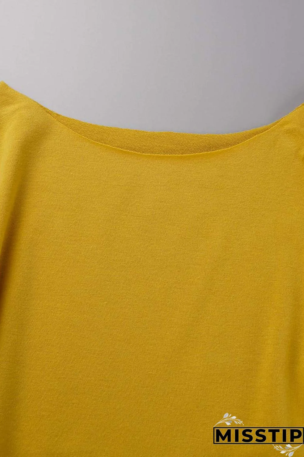 Yellow Casual Street Solid Ripped Hollowed Out Patchwork Oblique Collar Long Sleeve Two Pieces