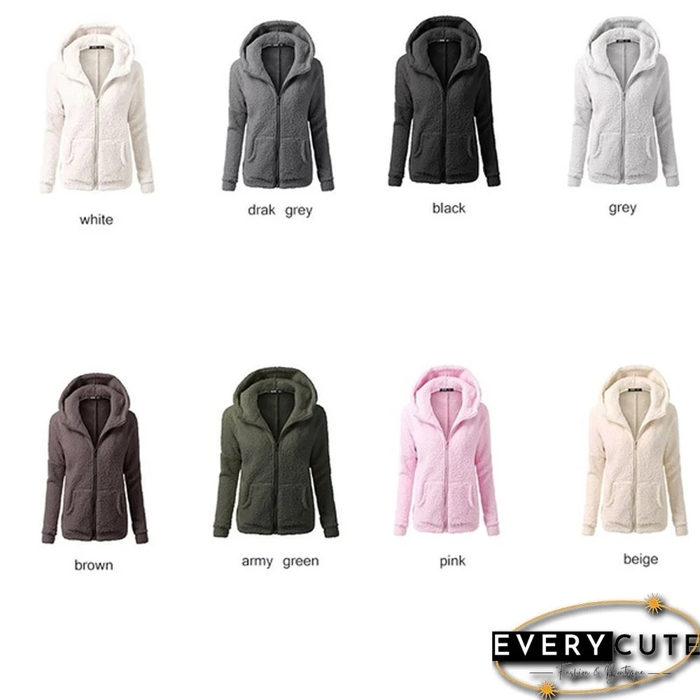 Women's Fashion Hooded Sweater Jacket Female Coat Women Casual Hoodie Coat Add Wool Sweatshirts