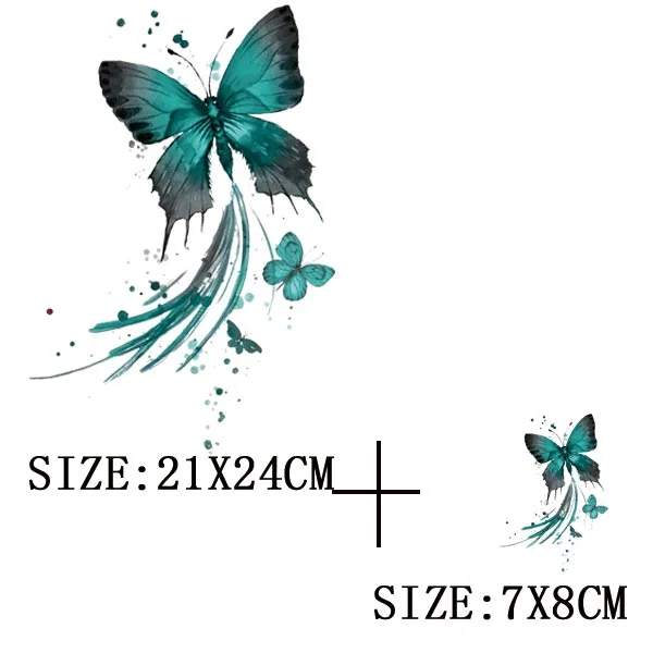 Colorful Butterfly Iron On Transfer For Clothing A-level Washable Thermal Sticker Beautiful Flower Patches On Clothes Decoration