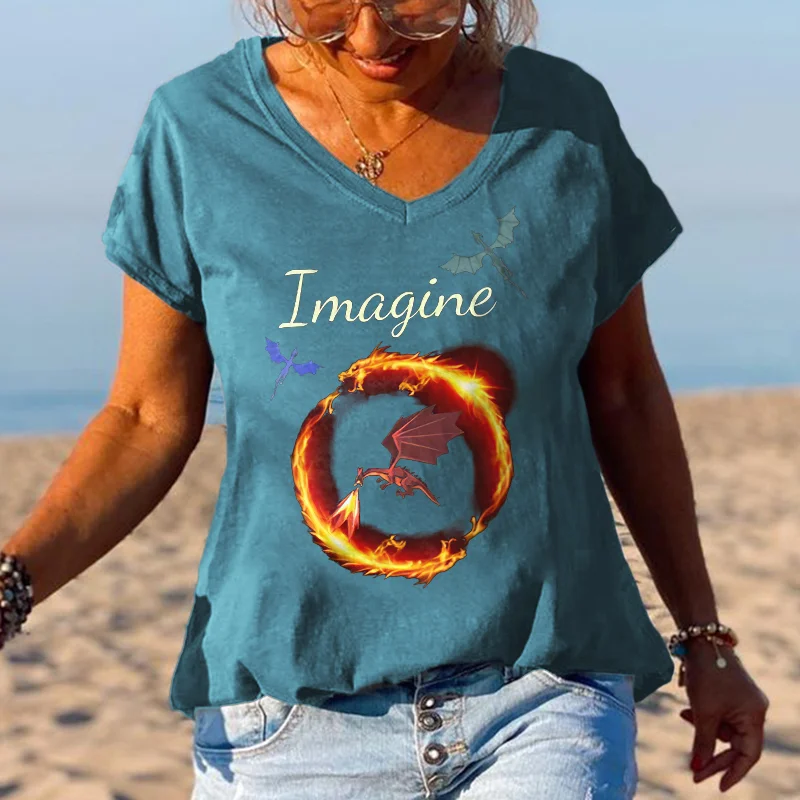 Imagine Old Lady Graphic Tees