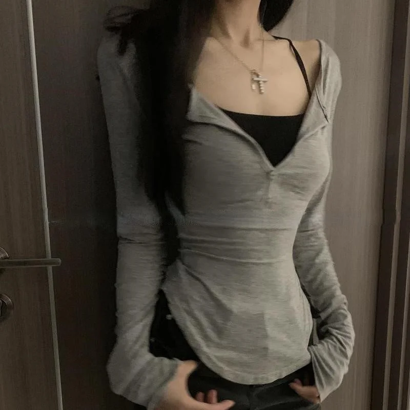 Brownm Transparent Slim Cami Top &amp; Long Sleeve Shirt Set