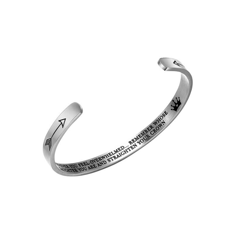 Unique Gift "Whenever You Feel Overwhelmed... Remember Whose Daughter You Are and Straighten Your Crown" Bracelet